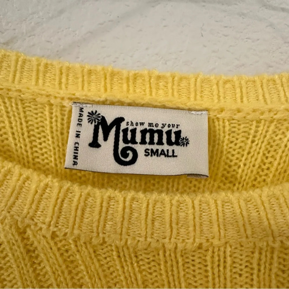 Show Me Your Mumu women’s ombre oversized knit sweater small pink yellow orange - Picture 4 of 6